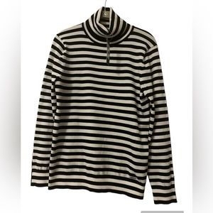 Tommy Hilfiger size L turtleneck sweater NWT, navy and white .